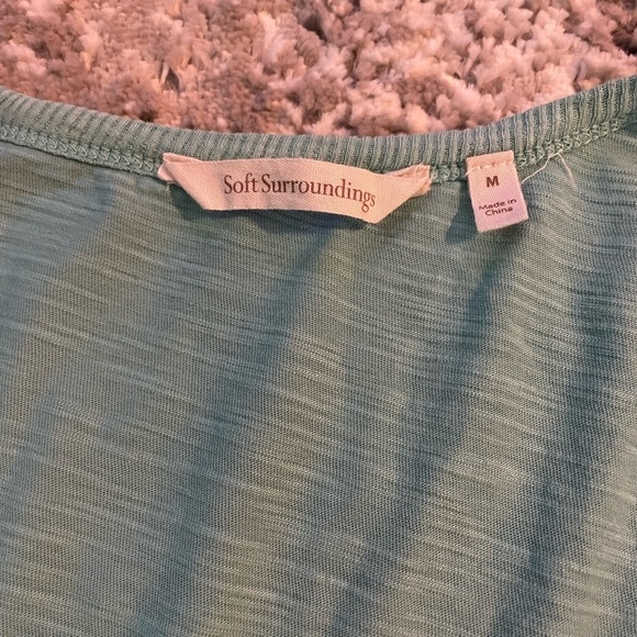 Soft Surroundings Teal Long Sleeve Tee - Picture 3 of 3